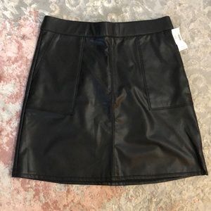 Black Faux Leather Mini Skirt